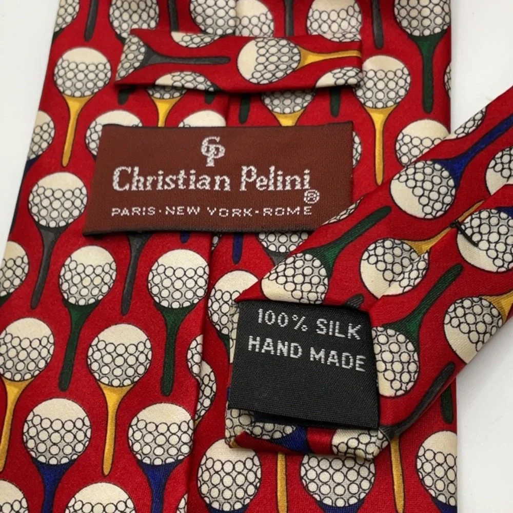 Christian Pelini Neck‎ Tie Silk Golf